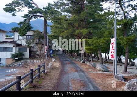 Otsu, Präfektur Shiga, Japan. März 2023. Eine Küstenstadt nördlich von Kyoto in der Nähe des Biwa-Sees auf dem Land. Inaka, Japan Tourismus. (Bild: © Taidgh Barron/ZUMA Press Wire) NUR REDAKTIONELLE VERWENDUNG! Nicht für kommerzielle ZWECKE! Stockfoto