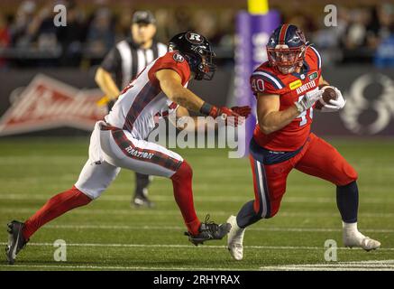 Ottawa, Kanada. August 2023. James Tuck (40) von den Montreal Alouettes spielt in der Regular Season Canadian Football League (CFL) zwischen den Montreal Alouettes in den Ottawa Redblacks. Die Montreal Alouettes gewannen das Spiel mit 25:24. 2023 Copyright Sean Burges / Mundo Sport Images / Alamy Live News Stockfoto