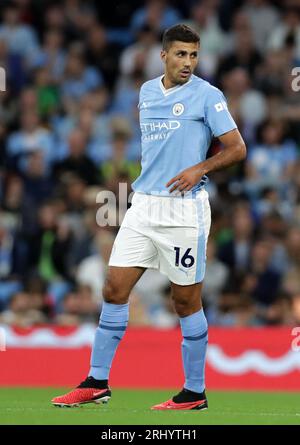 19. August 2023: Etihad Stadium, Manchester, England; Premier League Football, Manchester City gegen Newcastle United; Rodri von Manchester City Stockfoto