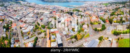 Downtown von Dunedin City in Neuseeland - Straßen und historische Architektur in HE CBD Stockfoto
