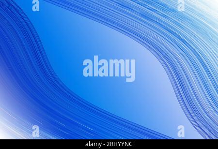 Farbverlauf in Blau, kreatives abstraktes Design mit welligem Stil und Hintergrund Stockfoto