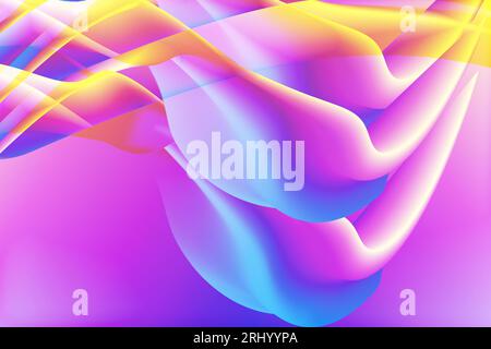 Übermäßig abstrakter Farbverlauf bunt gewellt mit fließender Hintergrund Design Vektor Vorlage Stockfoto