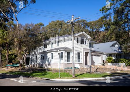Sydney Australien neues Projekt Einfamilienhaus wird in Avalon Beach an den nördlichen Stränden von Sydney, NSW, Australien gebaut Stockfoto