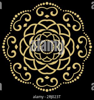 Orientalisches Muster mit Arabesken und Blumenelementen. Traditionelles rundes goldenes klassisches Ornament. Vintage-Muster mit Arabesken Stockfoto