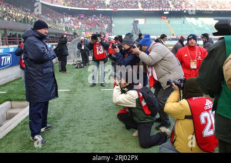 Mailand Italien 30. Januar 2005: Carlo Mazzone, Trainer von Bologna, während des Spiels AC Mailand gegen den FC Bologna Stockfoto