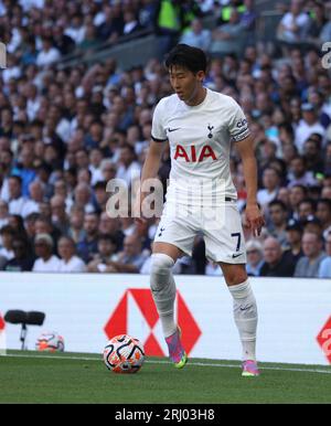 London, Großbritannien. August 2023. Heung-Min Son (TH) beim Tottenham Hotspur gegen Manchester United EPL-Spiel, im Tottenham Hotspur Stadium, London, UK am 19. August 2023. Dank: Paul Marriott/Alamy Live News Stockfoto