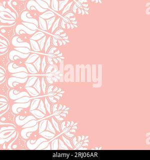 Blumenvektormuster mit Arabesken. Klassisches orientalisches abstraktes Ornament. Klassisches Vintage-Muster in Pink und weiß Stock Vektor