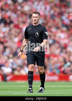 Liverpool, Großbritannien. August 2023. Schiedsrichter Thomas Bramall während des Spiels in der Premier League in Anfield, Liverpool. Das Bild sollte lauten: David Klein/Sportimage Credit: Sportimage Ltd/Alamy Live News Stockfoto