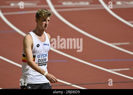 Budapest, Ungarn. August 2023. Der belgische Alexander Doom wurde vor den 400-m-Läufen der Männer bei den Leichtathletik-Weltmeisterschaften in Budapest am Sonntag, den 20. August 2023, abgebildet. Die Weltspiele finden vom 19. Bis 27. August 2023 statt. BELGA PHOTO ERIC LALMAND Credit: Belga News Agency/Alamy Live News Stockfoto