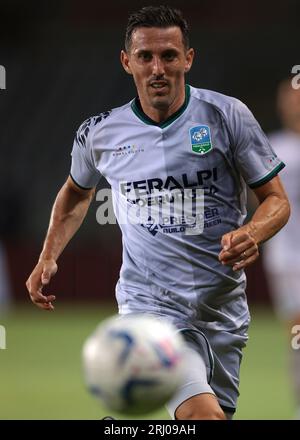 Turin, Italien, 14. August 2023. Simone Guerra von Feralpisalo während des Coppa Italia Rundenspiels 32 im Stadio Grande Torino, Turin. Auf dem Bild sollte stehen: Jonathan Moscrop / Sportimage Stockfoto