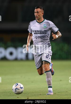 Turin, Italien, 14. August 2023. Bruno Martella von Feralpisalo während des Coppa Italia Rundenspiels 32 im Stadio Grande Torino, Turin. Auf dem Bild sollte stehen: Jonathan Moscrop / Sportimage Stockfoto