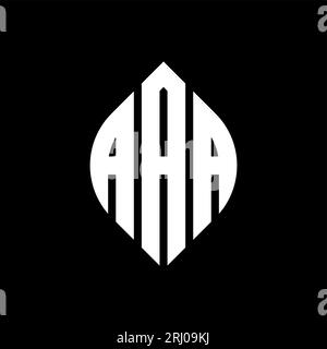 AAA-Logo mit kreisförmigem Buchstaben, Kreis- und Ellipsenform. AAA-Ellipsenbuchstaben im typografischen Stil. Die drei Initialen bilden ein kreisförmiges Logo. AAA CI Stock Vektor