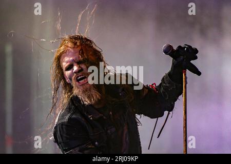 Horten, Norwegen, 19. August 2023. Kampfar beim Midgardsblot 2023 Metal Festival im Midgard Viking Center in Horten, Norwegen Credit: Frode Arnesen/Alamy Live News Stockfoto