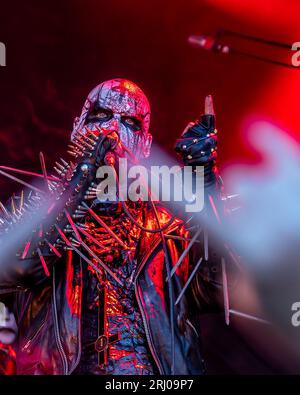 Horten, Norwegen, 19. August 2023. Nordjevel beim Midgardsblot 2023 Metal Festival im Midgard Viking Center in Horten, Norwegen Credit: Frode Arnesen/Alamy Live News Stockfoto