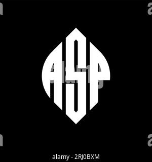 ASP Circle Letter Logo-Design mit Kreis- und Ellipsenform. ASP-Ellipsenbuchstaben im typografischen Stil. Die drei Initialen bilden ein kreisförmiges Logo. ASP CI Stock Vektor