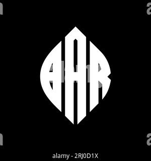 Logodesign mit kreisförmigem Buchstaben, Kreis- und Ellipsenform. Ellipsenförmige Buchstaben im typografischen Stil. Die drei Initialen bilden ein kreisförmiges Logo. BALKEN-CI Stock Vektor