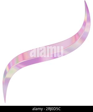 Abstrakte 3D-Abbildung in metallischem Chrom mit irisierender Form. Flüssiges Konstruktionselement holographische flüssige 3D-Form. Abstrakter Hintergrund 3D-Rendering. Stockfoto