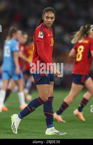 Salma Paralluelo #18 Spaniens während des Finalspiels der FIFA Frauen-Weltmeisterschaft 2023 im Stadion Australien, Sydney, Australien, 20. August 2023 (Foto: Patrick Hoelscher/News Images) Stockfoto