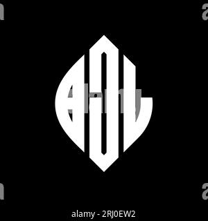 BJL-Logodesign mit kreisförmigem Buchstaben und Ellipsenform. BJL-Ellipsenbuchstaben im typografischen Stil. Die drei Initialen bilden ein kreisförmiges Logo. BJL-CI Stock Vektor