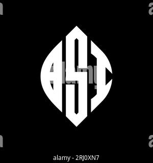 BSI kreisförmiges Logo mit Kreis- und Ellipsenform. BSI-Ellipsenbuchstaben im typografischen Stil. Die drei Initialen bilden ein kreisförmiges Logo. BSI CI Stock Vektor