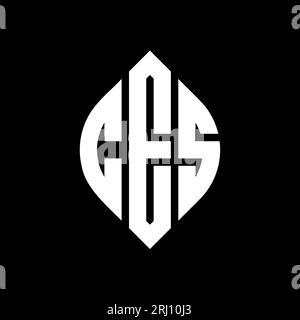 CES kreisförmiges Logo mit Kreis- und Ellipsenform. CES-Ellipsenbuchstaben im typografischen Stil. Die drei Initialen bilden ein kreisförmiges Logo. CES CI Stock Vektor