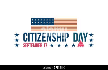 Konstitutionstag und Bürgerschaftstag Vektorbanner-Vorlage. Patriotismus-Konzept von Freiheit, Verfassung, Demokratie-Vektor-Illustrierungsidee. Stock Vektor