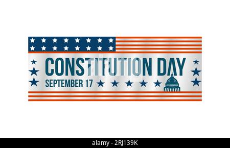 Konstitutionstag und Bürgerschaftstag Vektorbanner-Vorlage. Patriotismus-Konzept von Freiheit, Verfassung, Demokratie-Vektor-Illustrierungsidee. Stock Vektor