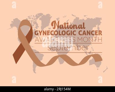 Der National Gynecologic Cancer Awareness Month setzt sich für Sensibilisierung, Früherkennung und Unterstützung ein. Vektor-Bannervorlage für Frauen. Stock Vektor