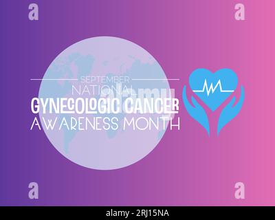 Der National Gynecologic Cancer Awareness Month setzt sich für Sensibilisierung, Früherkennung und Unterstützung ein. Vektor-Bannervorlage für Frauen. Stock Vektor