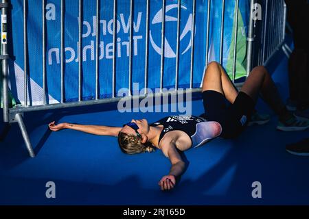 Cassandre Beaugrand (FRA) beim Mixed Relay Triathlon während des World Triathlon Olympic & Paralympic Games Test Event 2023, am 17. Bis 20. August 2023 in Paris, Frankreich - Foto Germain Hazard/FFTRI/DPPI Stockfoto