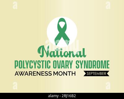 National Polycystic Ovary Syndrome (PCOS) Awareness Month setzt sich für Bildung, Unterstützung und Wellness ein. Frauengesundheit Vektor Illustration Banner templa Stock Vektor