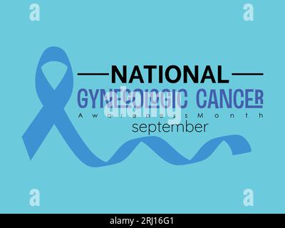 Der National Gynecologic Cancer Awareness Month setzt sich für Sensibilisierung, Früherkennung und Unterstützung ein. Vektor-Bannervorlage für Frauen. Stock Vektor