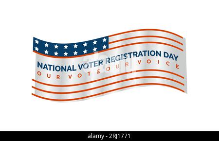 Der National Voter Registration Day fördert die Beteiligung der Bürger und das Wahlengagement. Empowering Democracy Vector-Bannervorlage. Stock Vektor