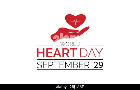 Der World Heart Day fördert kardiovaskuläres Wohlbefinden, Bildung und globale Einheit für eine stärkere Zukunft. Herzliche Gesundheit Advocacy Vektor Illustration bann Stock Vektor