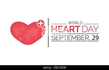 Der World Heart Day fördert kardiovaskuläres Wohlbefinden, Bildung und globale Einheit für eine stärkere Zukunft. Herzliche Gesundheit Advocacy Vektor Illustration bann Stock Vektor