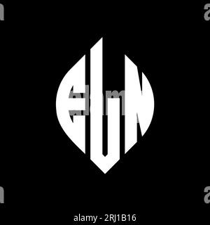 ELN-Logodesign mit kreisförmigem Buchstaben und Ellipsenform. ELN-Ellipsenbuchstaben im typografischen Stil. Die drei Initialen bilden ein kreisförmiges Logo. ELN-CI Stock Vektor