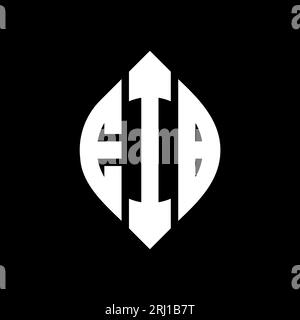 Logo-Design mit Kreis- und Ellipsenform der EIB. Ellipsenbuchstaben der EIB im typografischen Stil. Die drei Initialen bilden ein kreisförmiges Logo. EIB CI Stock Vektor