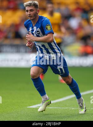 Brighton und Hove Albions Billy Gilmour während des Premier League-Spiels im Molineux, Wolverhampton. Bilddatum: Samstag, 19. August 2023. Stockfoto