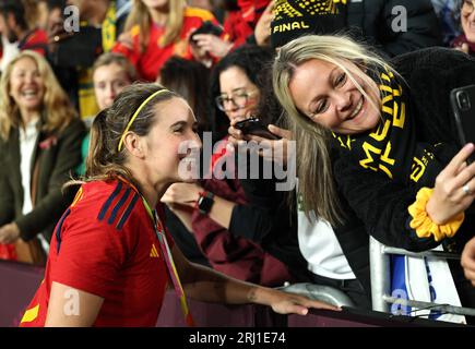 Die Spanierin Mariona Caldentey posiert für ein Foto nach dem Endspiel der FIFA Frauen-Weltmeisterschaft im Stadion Australien, Sydney. Bilddatum: Sonntag, 20. August 2023. Stockfoto