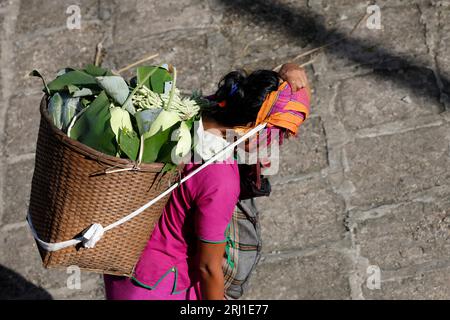 Rangamati, Bangladesch - 26. Juli 2023: Das tägliche Leben der Stammesbevölkerung im Rangamati District in Chittagong Hill Tracts, Bangladesch. Stockfoto