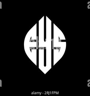 Design mit kreisförmigem Logo mit Kreis- und Ellipsenform. Ellipsenbuchstaben im typografischen Stil. Die drei Initialen bilden ein kreisförmiges Logo. EYS CI Stock Vektor