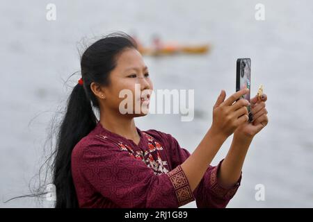 Rangamati, Bangladesch - 26. Juli 2023: Das tägliche Leben der Stammesbevölkerung im Rangamati District in Chittagong Hill Tracts, Bangladesch. Stockfoto