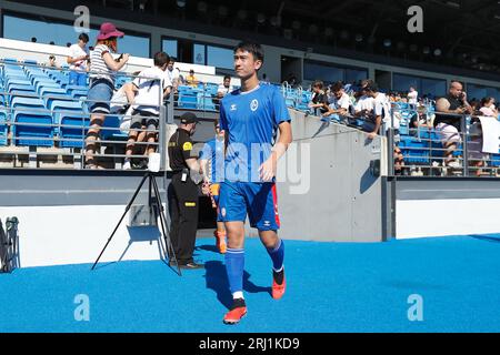 Madrid, Spanien. August 2023. Takuhiro Nakai (Majadahonda) Fußball/Fußball : spanisches Preseason-Spiel zwischen Real Madrid Castilla 3-0 Rayo Majadahonda CF im Alfredo Di Stefano Stadion in Madrid, Spanien. Quelle: Mutsu Kawamori/AFLO/Alamy Live News Stockfoto