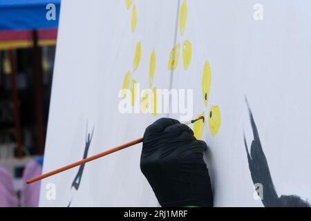 Trafalgar Square, London, Großbritannien. August 2023. Die Syrer gedenken an das chemische Massaker von Ghouta durch das Assad-Regime am 21. August 2013. Quelle: Matthew Chattle/Alamy Live News Stockfoto