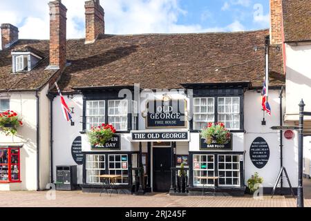 17th Century Old George Hotel, High Street, Stony Stratford, Buckinghamshire, England, Vereinigtes Königreich Stockfoto