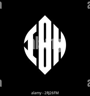 IBX Circle Letter Logo mit Kreis- und Ellipsenform. IBX-Ellipsenbuchstaben im typografischen Stil. Die drei Initialen bilden ein kreisförmiges Logo. IBX CI Stock Vektor