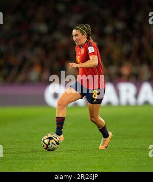 20. August 2023: Mariona Caldentey (Spanien) schaut während eines Finalspiels der FIFA-Frauen-Weltmeisterschaft Spanien gegen England im Olympiastadion Sydney, Australien, zu. Kim Price/CSM Stockfoto