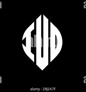 IVD-Logodesign mit kreisförmigem Buchstaben und Ellipsenform. IVD-Ellipsenbuchstaben im typografischen Stil. Die drei Initialen bilden ein kreisförmiges Logo. IVD-CI Stock Vektor