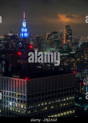 Das wunderschöne Panorama vom Tokyo Metropolitan Government Building in Shinjuku, Tokio, Japan. Stockfoto