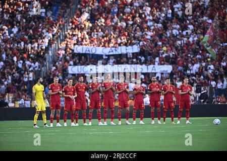 Rom, Italien. August 2023. ALS Roma-Team beim Spiel der Serie A zwischen AS Roma und US Salernitana im Stadio Olimpico am 20. August 2023 in Rom, Italien. Quelle: Unabhängige Fotoagentur/Alamy Live News Stockfoto